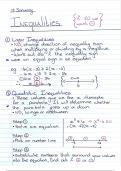 Summary of inequalities for Mathematics