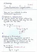 Summary of linear simultaneous equations for Mathematics and AP Mathematics.