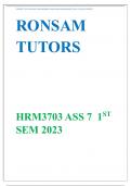 HRM3703  ASSIGNMENT 7  2023  1ST SEMESTER. this doc contains best answered solutions that will score a very good mark. contact  0813812880.