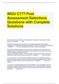 Bundle For WGU C777 2023 Exam Questions with All Correct Answers