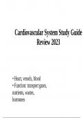 Cardiovascular System Exam Study Guide Review 2023/2024