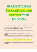 HESI RN EXIT TEST BANK V1 TO V7. 800 QUESTIONS AND ANSWERS WITH RATIONALE 2023/2024