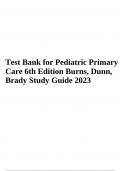 Test Bank for Pediatric Primary Care 6th Edition Burns, Dunn, Brady (Complete Guide)