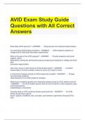 AVID Exam Study Guide Questions with All Correct Answers 