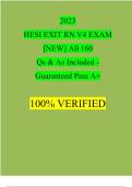 HESI EXIT RN EXAM V4 2023 NEW Questions and Answers Guaranteed A+ {+1000 Score} 100% Verified