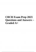 CRCR Exam Practice Questions and Answers (Already Graded A+) 2023