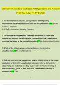 Derivative Classification Exam 2023 Questions and Answers (Verified Answers by Expert)