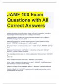 JAMF 100 Exam Questions with All Correct Answers 