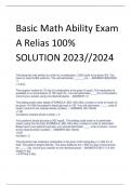 Basic Math Ability Exam  A Relias 100%  SOLUTION 2023//2024