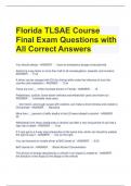 Florida TLSAE Course Final Exam Questions with All Correct Answers 