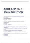 ACCT ASP Ch. 1 100% SOLUTION