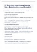 NY State Insurance License Practice Exam Questions/Answers (Graded A)