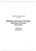 Building Construction Principles, Materials and Systems 3rd Edition By Madan Mehta, Walter Scarboroug, Diane Armpriest (Solution Manual)