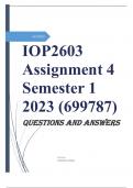 IOP2603 Assignment 4 Semester 1 2023 (699787)