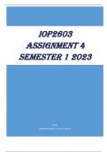 IOP2603 Assignment 4 Semester 1 2023 (699787)