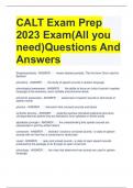 CALT Exam Prep 2023 Exam(All you need)Questions And Answers