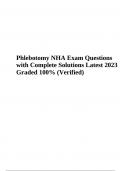 Phlebotomy NHA Final Exam Prep Questions with Complete Solutions Latest 2023 (Already Graded 100%)