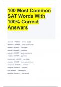 100 Most Common SAT Words With 100% Correct Answers