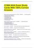 CCMA NHA Exam Study Cards With 100% Correct Answers