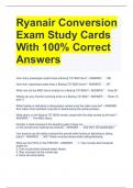 Ryanair Conversion Exam Study Cards With 100% Correct Answers