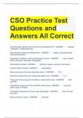 Bundle For CSO Exam Questions and Answers All Correct