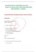 Conceptual Physics 12th Edition by Paul G. Hewitt -Test Bank LATEST EXAM 2023 QUESTION AND ANSWERS . A GRADE.