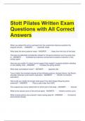 Stott Pilates Written Exam Questions with All Correct Answers 