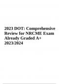 NRCME Exam DOT Comprehensive Review Questions with Answers ( Graded A+ 2023/2024)