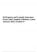 Nj Property and Casualty Insurance Exam Practice Questions with Complete Solutions Latest Answers 2023 (Already Graded A+)