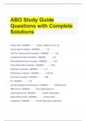 ABO Study Guide Questions with Complete Solutions