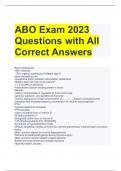 ABO Exam 2023 Questions with All Correct Answers 