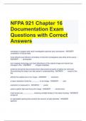 NFPA 921 Chapter 16 Documentation Exam Questions with Correct Answers 