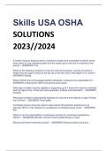 Skills USA OSHA SOLUTIONS  2023//2024