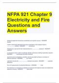 NFPA 921 Chapter 9 Electricity and Fire Questions and Answers 