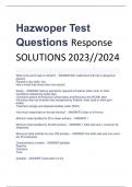 Hazwoper Test  Questions Response  SOLUTIONS 2023//2024