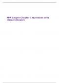 ABA Cooper Chapter 1 Questions with correct Answers