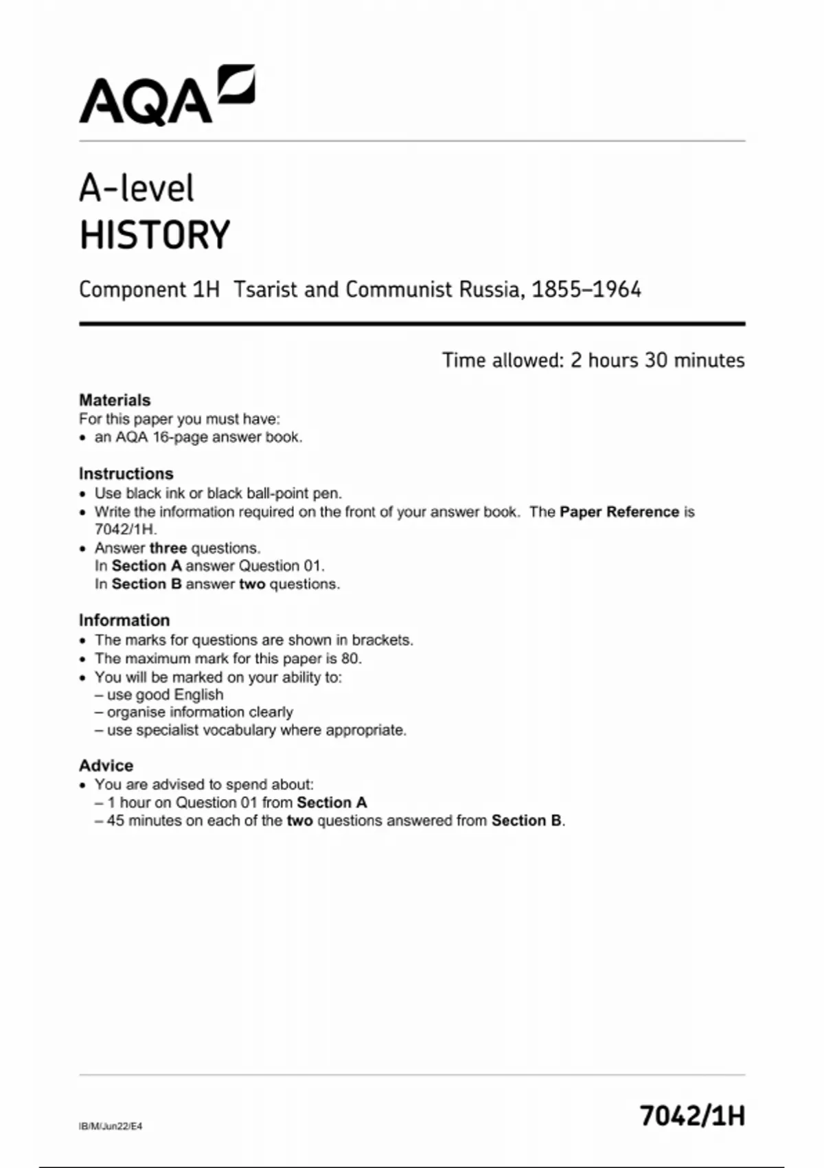 aqa a level history russia essay questions