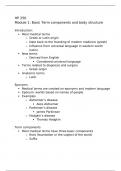 Class notes HP 250 - Basic Term components and body structure
