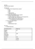 Class notes HP 250 - Integumentary System