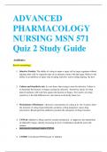 ADVANCED PHARMACOLOGY NURSING MSN 571 Quiz 2 Study Guide
