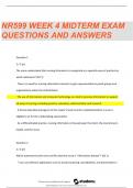 NR 599 Week 4 Midterm Exam Complete Questions & Answers GRADED A