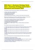 BSG Quiz 1, Business Strategy Game Quiz 1, Business Strategy Game Quiz 1 Questions and Answers 2023
