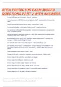 APEA PREDITOR EXAM MISSED QUESTIONS WITH 100% CORRECT ANSWERS PART 2