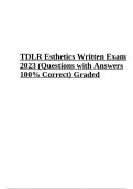 TDLR Esthetics Final Exam 2023 (Questions with Answers 100% Correct) Graded