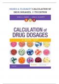 OGDEN & FLUHARTY CALCULATION OF DRUG DOSAGES, 11TH ED TEST BANK - QUESTIONS & ANSWERS (RATED A+) BEST UPDATE