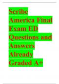 Scribe America Final Exam ED Questions and Answers Already Graded A+