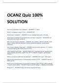 OCANZ Quiz 100%  SOLUTION