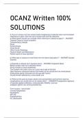 OCANZ Written 100%  SOLUTION