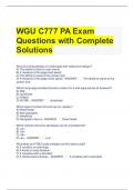 WGU C777 PA Exam Questions with Complete Solutions 