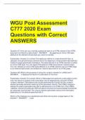 WGU Post Assessment C777 2020 Exam Questions with Correct ANSWERS